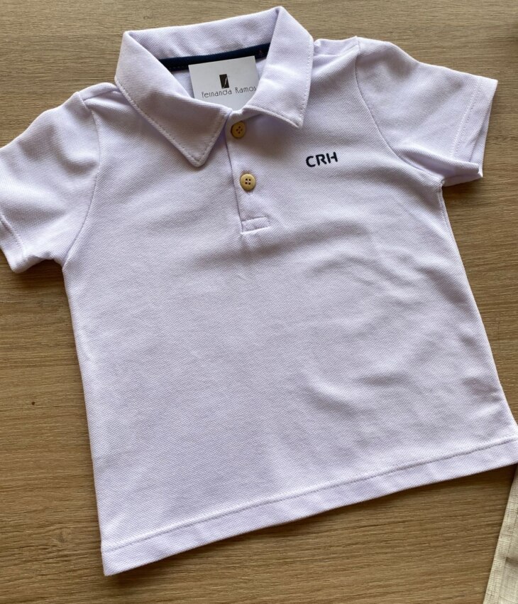 fernandaramoskids com br Conjunto Infantil Masculino Camiseta Polo Branca e Bermuda Jeans 3