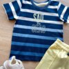 fernandaramoskids com br Conjunto Infantil Masculino Camiseta Sail the Seas e Bermuda Amarela 1