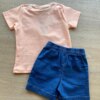 fernandaramoskids com br Conjunto Infantil Masculino Camiseta Salmão e Bermuda Jeans 3