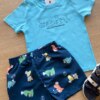 fernandaramoskids com br Conjunto Infantil Masculino Azul Camiseta Uma Cozinha Maluca e Bermuda 1