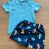fernandaramoskids com br Conjunto Infantil Masculino Azul Camiseta Uma Cozinha Maluca e Bermuda 2