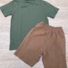 fernandaramoskids com br Conjunto Infantil Masculino Camiseta Verde e Bermuda Marrom 3