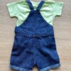 fernandaramoskids com br Conjunto Infantil Masculino Jardineira Jeans e Camiseta Verde 5