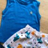 fernandaramoskids com br Conjunto Infantil Masculino Regata Azul e Bermuda Branca Estampada 1