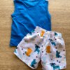 fernandaramoskids com br Conjunto Infantil Masculino Regata Azul e Bermuda Branca Estampada 3