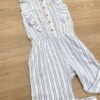 fernandaramosstore com br Macacão Infantil Feminino com Botões Listrado Azul 2