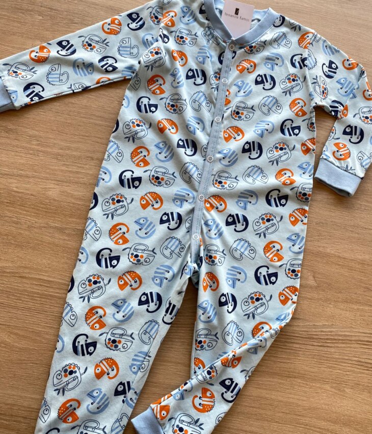 fernandaramoskids com br Macacão Pijama Infantil Feminino Azul Estampado 1