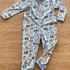 Macacão Pijama Infantil Feminino Azul Estampado Fernanda Ramos Kids