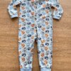 fernandaramoskids com br Macacão Pijama Infantil Feminino Azul Estampado 2