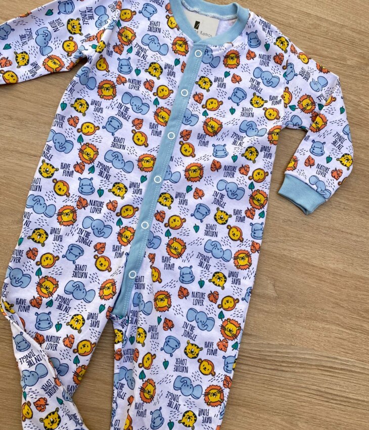 fernandaramoskids com br Macacão Pijama Infantil Feminino Estampa Bichinhos Branco 1