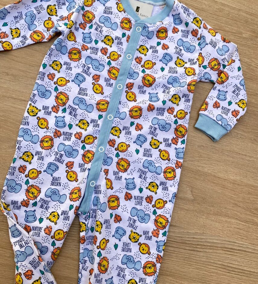 fernandaramoskids com br Macacão Pijama Infantil Feminino Estampa Bichinhos Branco 1