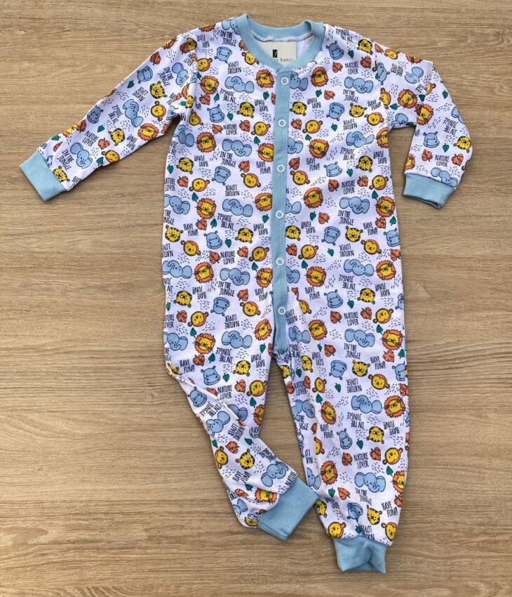 Macacão Pijama Infantil Feminino Estampa Bichinhos Branco Fernanda Ramos Kids
