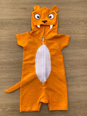 Macacão Pijama Infantil Masculino Kigurumi Tigre Laranja Fernanda Ramos Kids