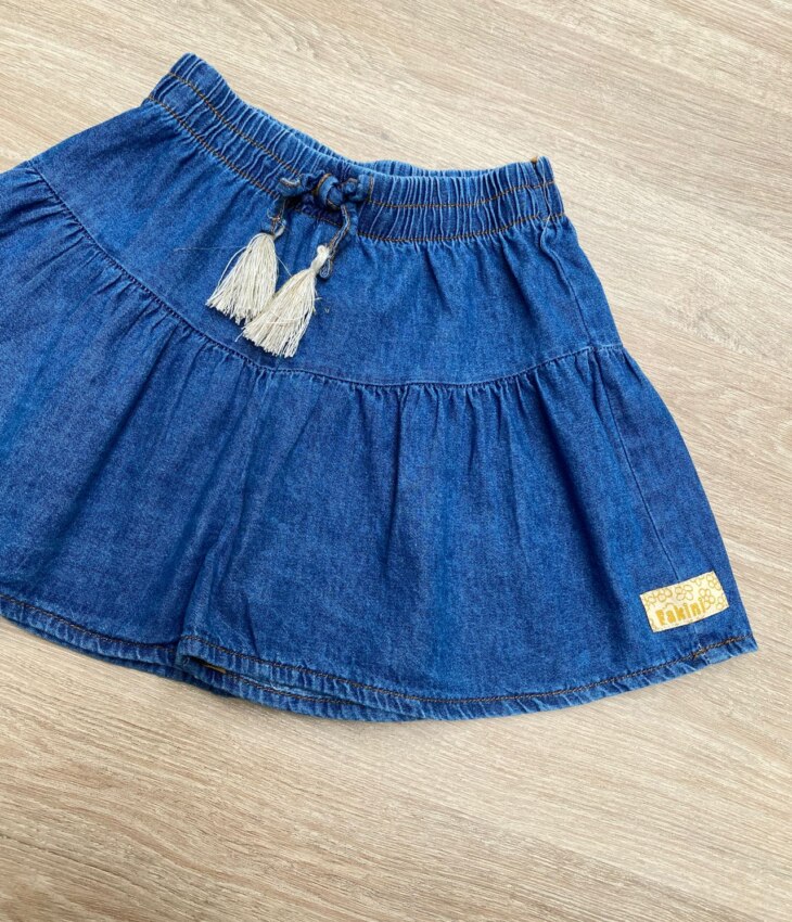 fernandaramoskids com br Short Infantil Feminino Jeans Médio 1