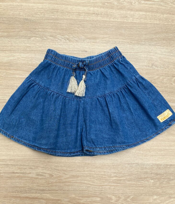 Short Infantil Feminino Jeans Médio Fernanda Ramos Kids