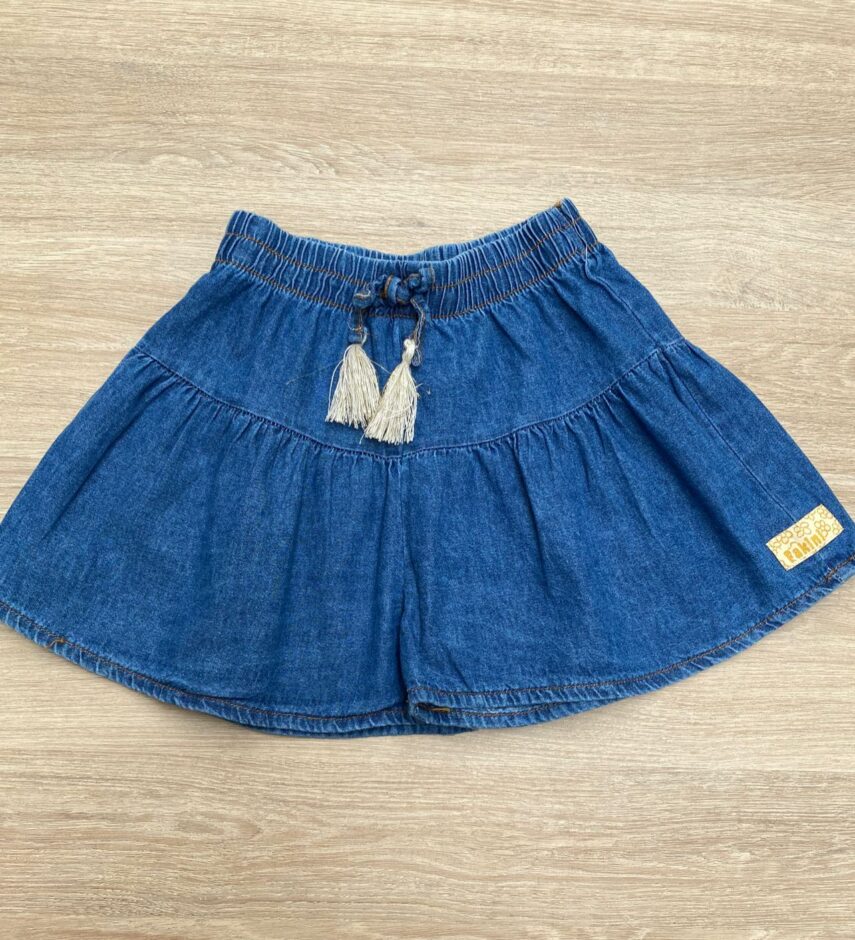 Short Infantil Feminino Jeans Médio Fernanda Ramos Kids