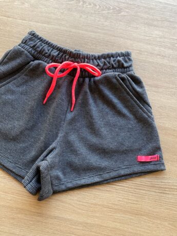 fernandaramoskids com br Short Infantil Feminino Juvenil com Bolsos Cinza 1
