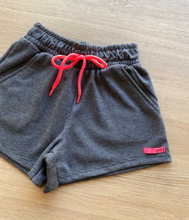 fernandaramoskids com br Short Infantil Feminino Juvenil com Bolsos Cinza 1