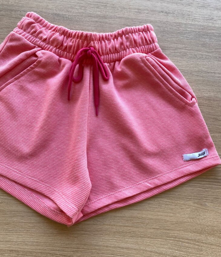 fernandaramoskids com br Short Infantil Feminino Juvenil com Bolsos Rosa 1