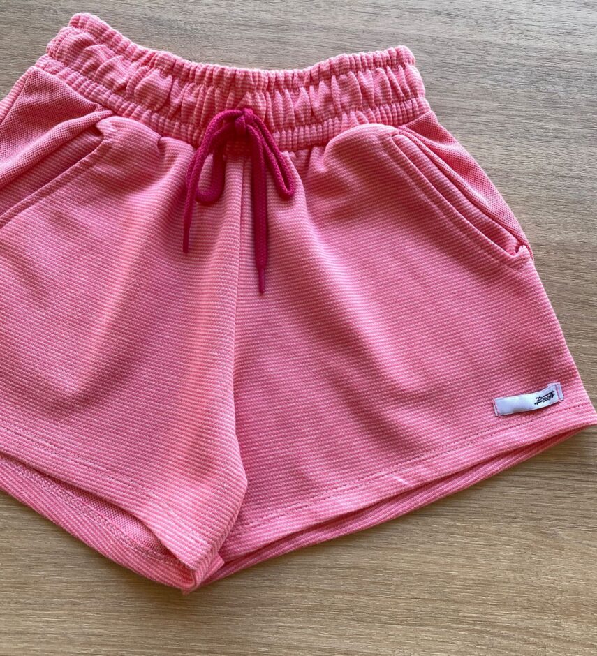 fernandaramoskids com br Short Infantil Feminino Juvenil com Bolsos Rosa 1