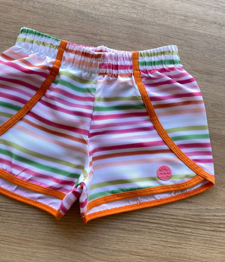 fernandaramoskids com br Short Infantil Feminino Listrado Colorido 1