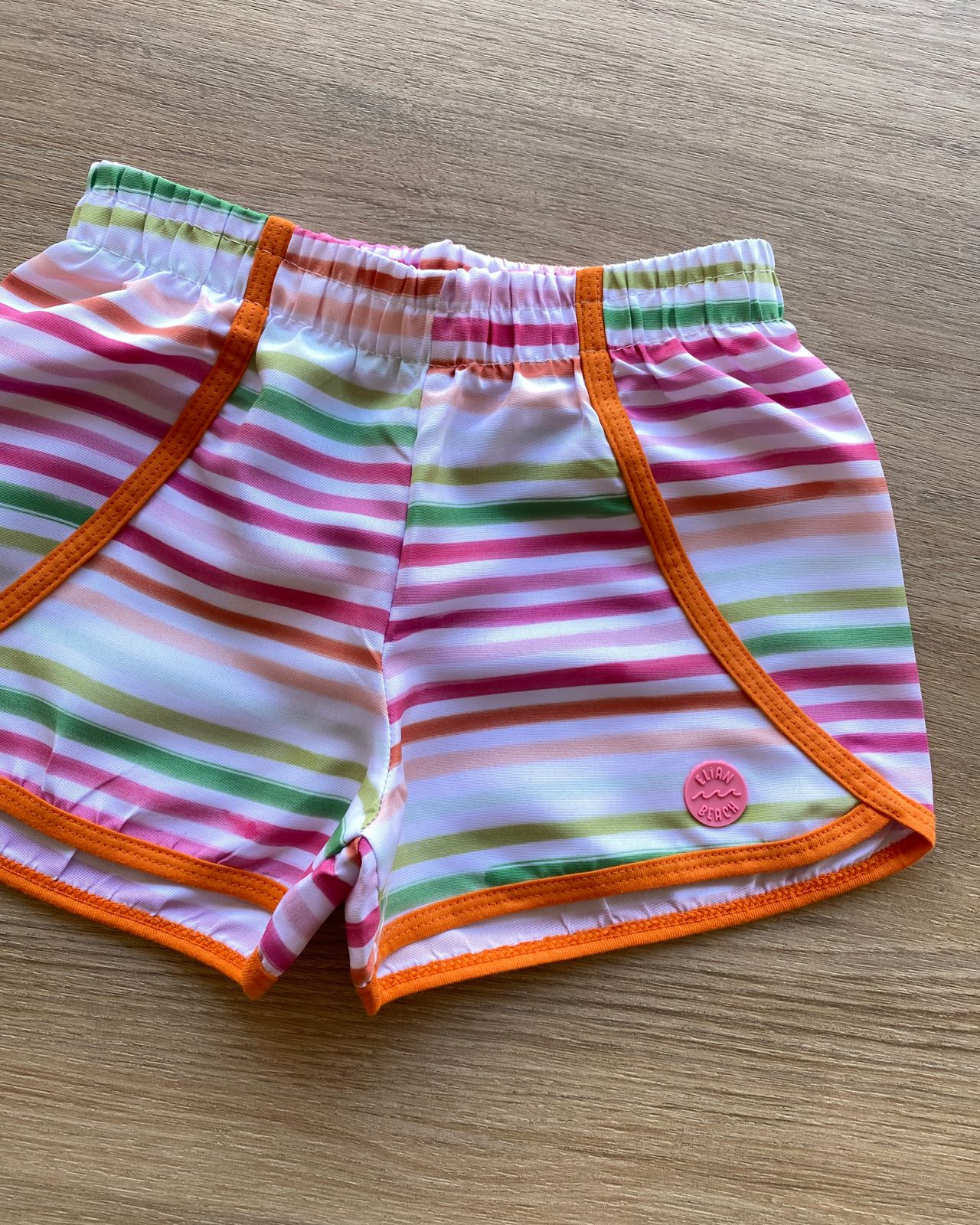 fernandaramoskids com br Short Infantil Feminino Listrado Colorido 1