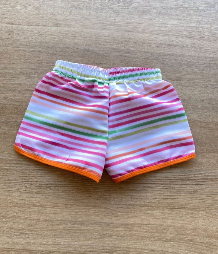 fernandaramoskids com br Short Infantil Feminino Listrado Colorido 2