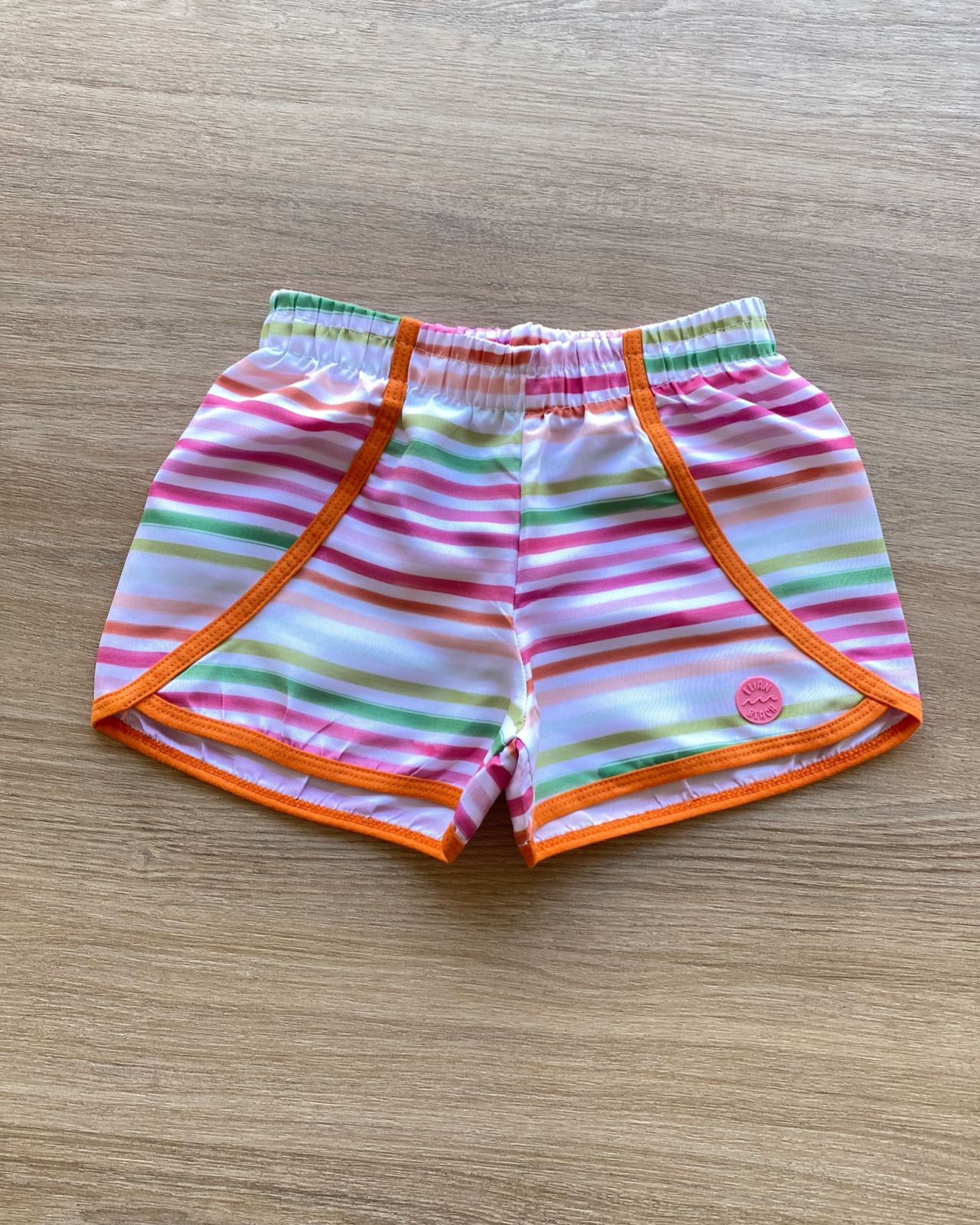 Short Infantil Feminino Listrado Colorido Fernanda Ramos Kids