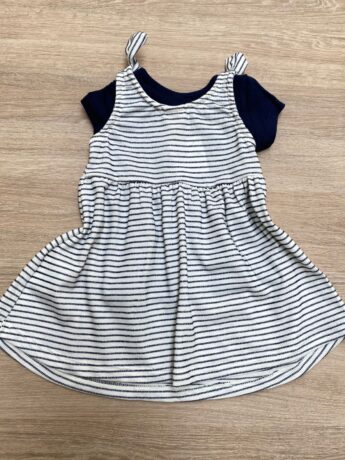 fernandaramoskids com br Vestido com Blusa Infantil Feminino Off White com Azul Marinho 2