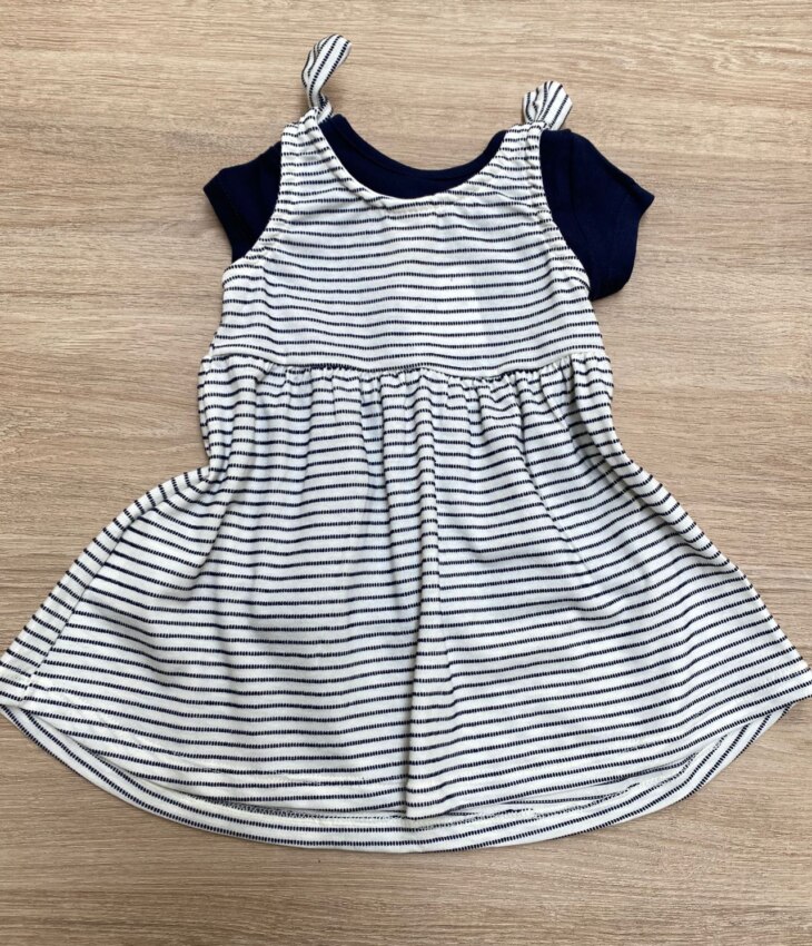 fernandaramoskids com br Vestido com Blusa Infantil Feminino Off White com Azul Marinho 2