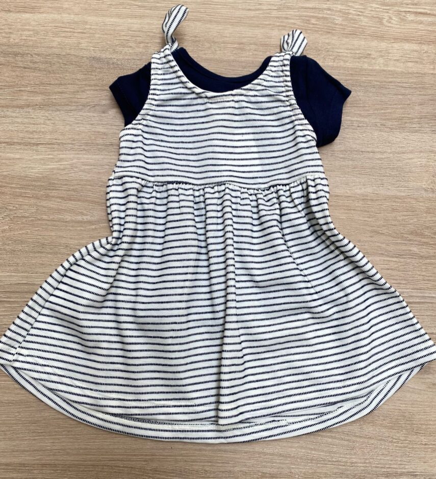 fernandaramoskids com br Vestido com Blusa Infantil Feminino Off White com Azul Marinho 2