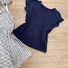 fernandaramoskids com br Vestido com Blusa Infantil Feminino Off White com Azul Marinho 3