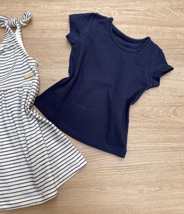 fernandaramoskids com br Vestido com Blusa Infantil Feminino Off White com Azul Marinho 3