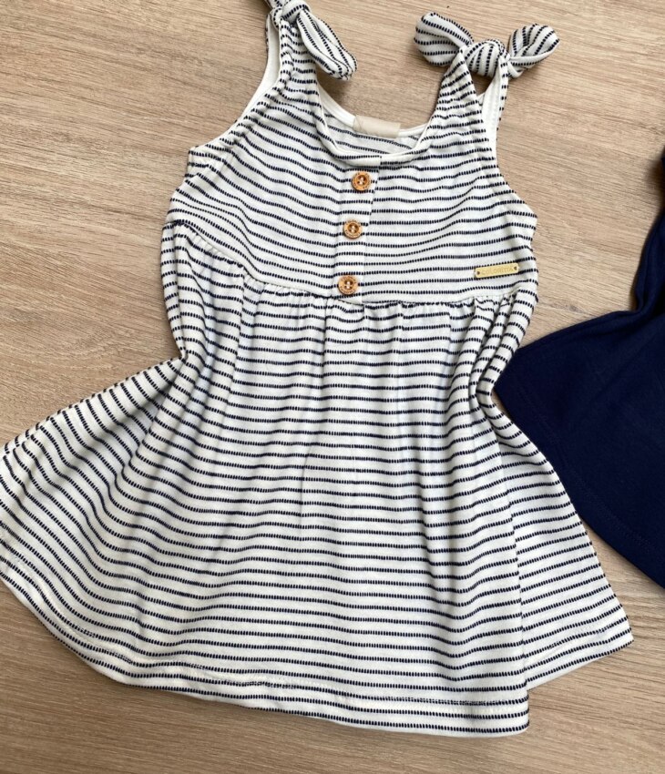 fernandaramoskids com br Vestido com Blusa Infantil Feminino Off White com Azul Marinho 4