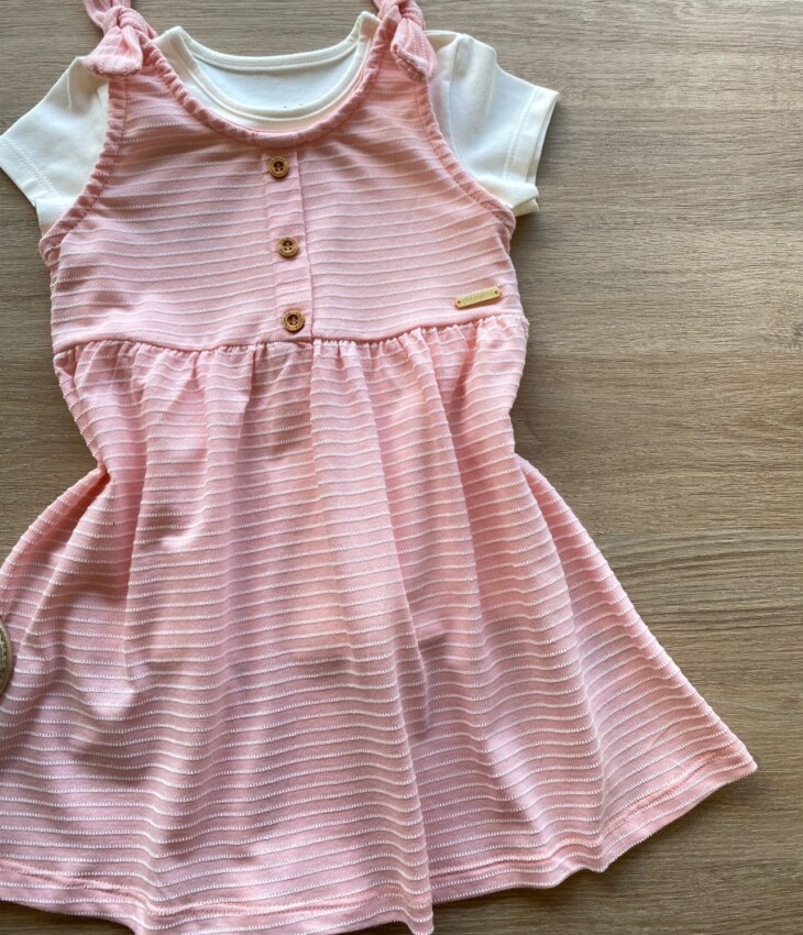 fernandaramoskids com br Vestido com Blusa Infantil Feminino Rosa Blusa Off White 1