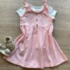 Vestido com Blusa Infantil Feminino Rosa Blusa Off White Fernanda Ramos Kids