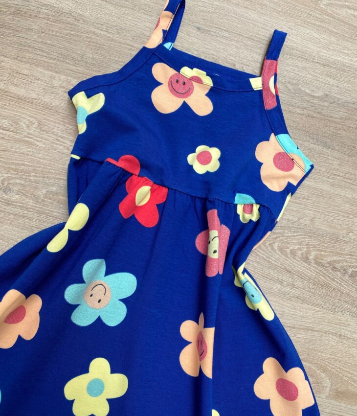 fernandaramoskids com br Vestido Infantil Feminino Alcinha Estampado Azul 1