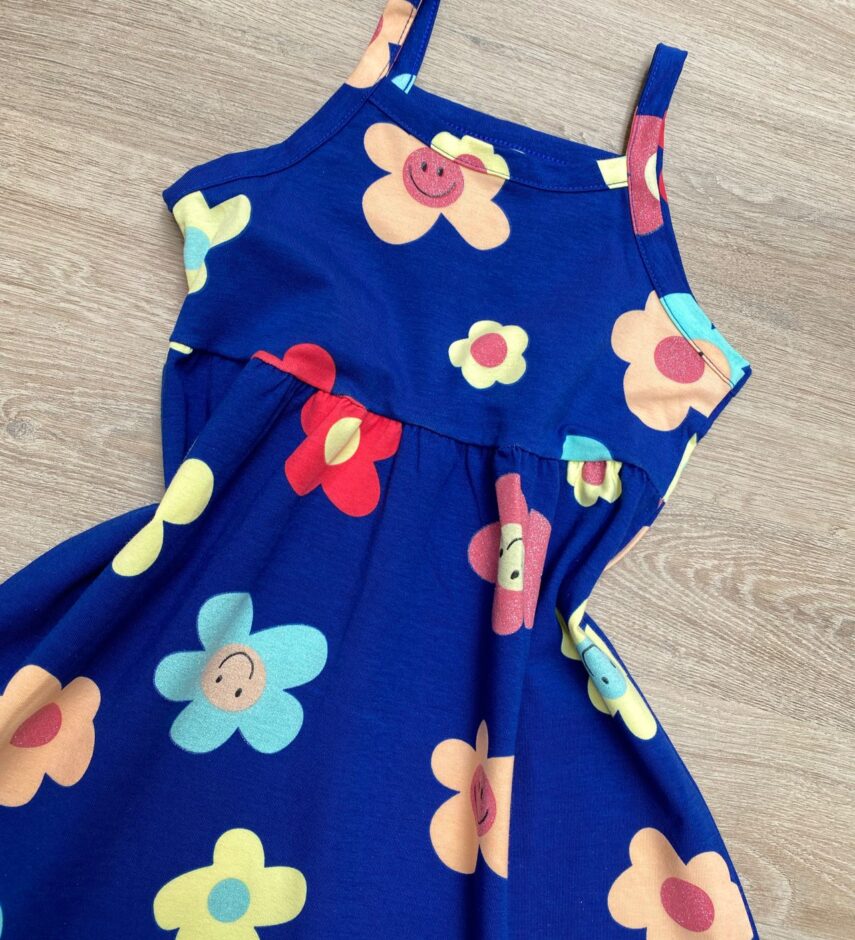 fernandaramoskids com br Vestido Infantil Feminino Alcinha Estampado Azul 1