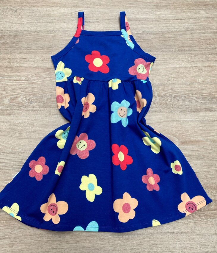 fernandaramoskids com br Vestido Infantil Feminino Alcinha Estampado Azul 2