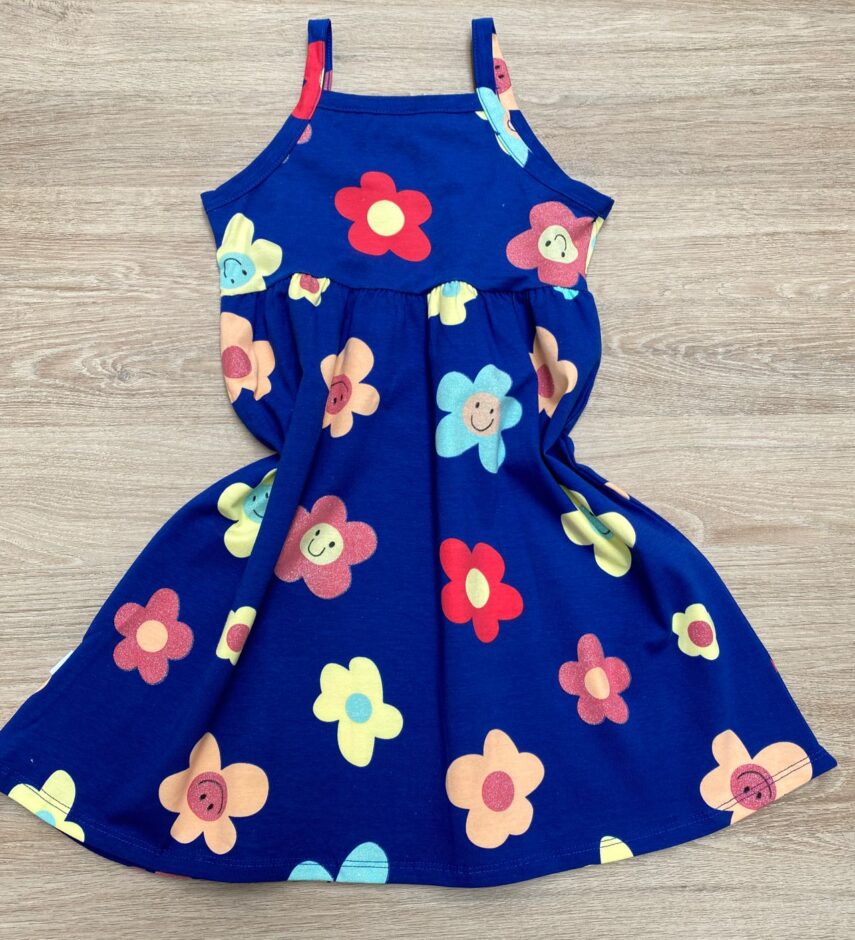fernandaramoskids com br Vestido Infantil Feminino Alcinha Estampado Azul 2