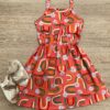 Vestido Infantil Feminino Alcinha Estampado Laranja Fernanda Ramos Kids