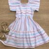 Vestido Infantil Feminino Bordado Colorido Branco Fernanda Ramos Kids