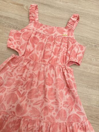 fernandaramoskids com br Vestido Infantil Feminino com Abertura Estampado Rose 1
