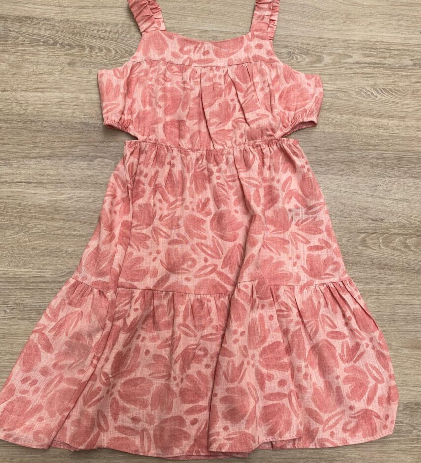 fernandaramoskids com br Vestido Infantil Feminino com Abertura Estampado Rose 2
