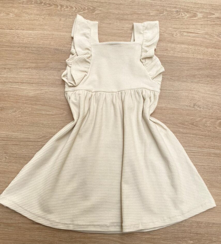 fernandaramoskids com br Vestido Infantil Feminino com Babado Bege 2