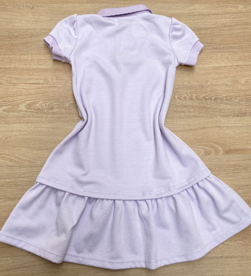 fernandaramoskids com br Vestido Infantil Feminino com Gola Polo Lilás 2