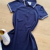 fernandaramoskids com br Vestido Infantil Feminino com Gola Polo Malha Piquet Azul Marinho 1