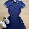 Vestido Infantil Feminino com Gola Polo Malha Piquet Azul Marinho Fernanda Ramos Store