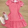 Vestido Infantil Feminino com Gola Polo Rosa Fernanda Ramos Kids