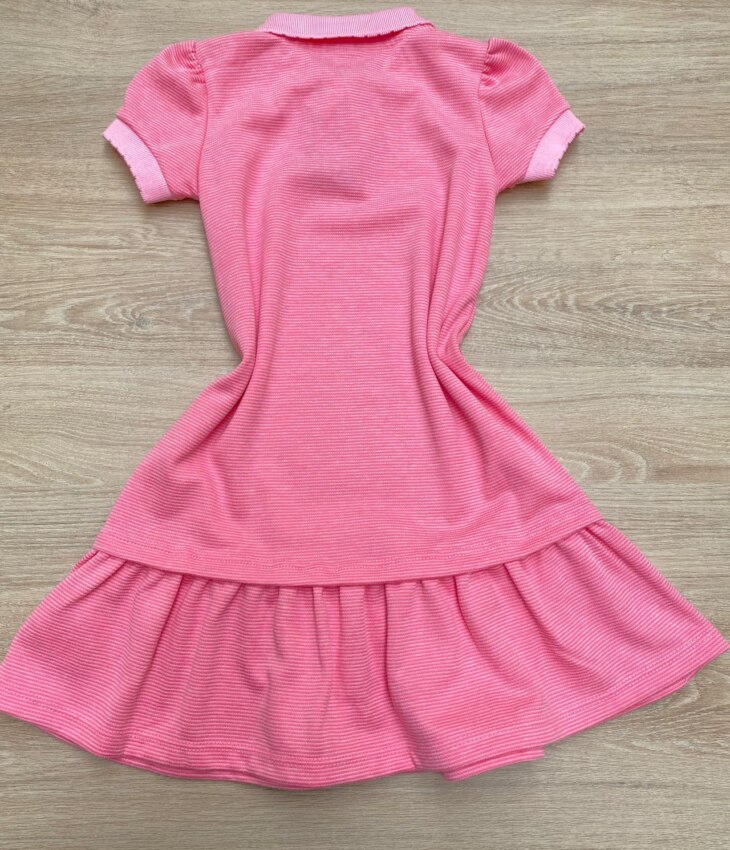 fernandaramoskids com br Vestido Infantil Feminino com Gola Polo Rosa 2